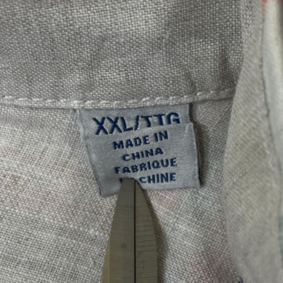 Tommy Bahama Shirt Mens Size XXL 2XL Button Front Long Sleeve Plaid Linen - Picture 4 of 11